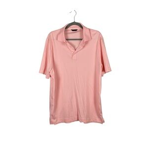 Saks Fifth Avenue Pink Polo Shirt Cotton Blend Size XL